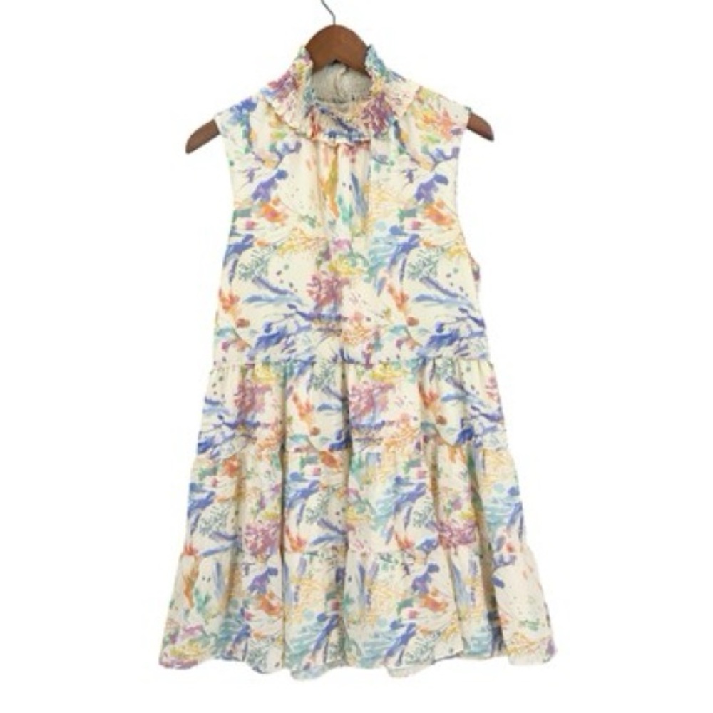 NWOT Amanda Uprichard Pastel Floral Ruffle Collar Dress
